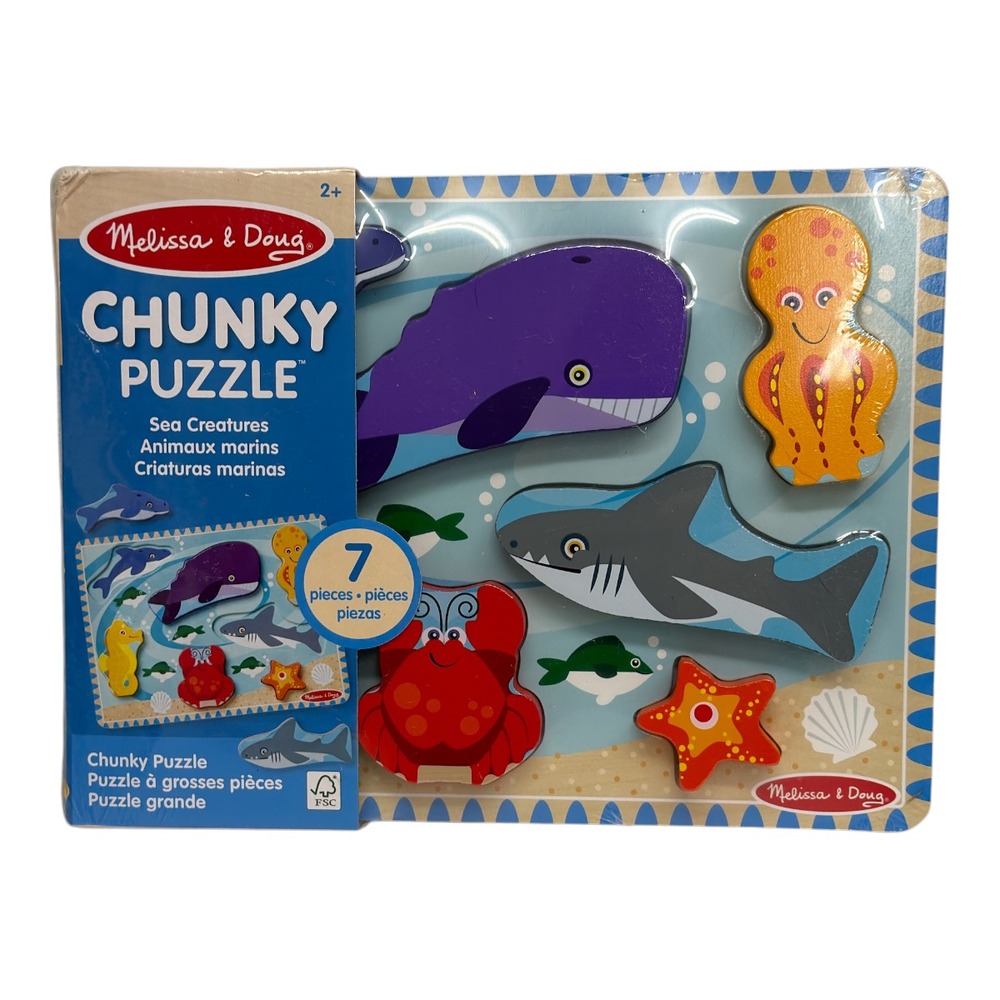 Melissa & Doug Chunky Sea Creatures Puzzle 7 Pieces Ages 2-4 NEW